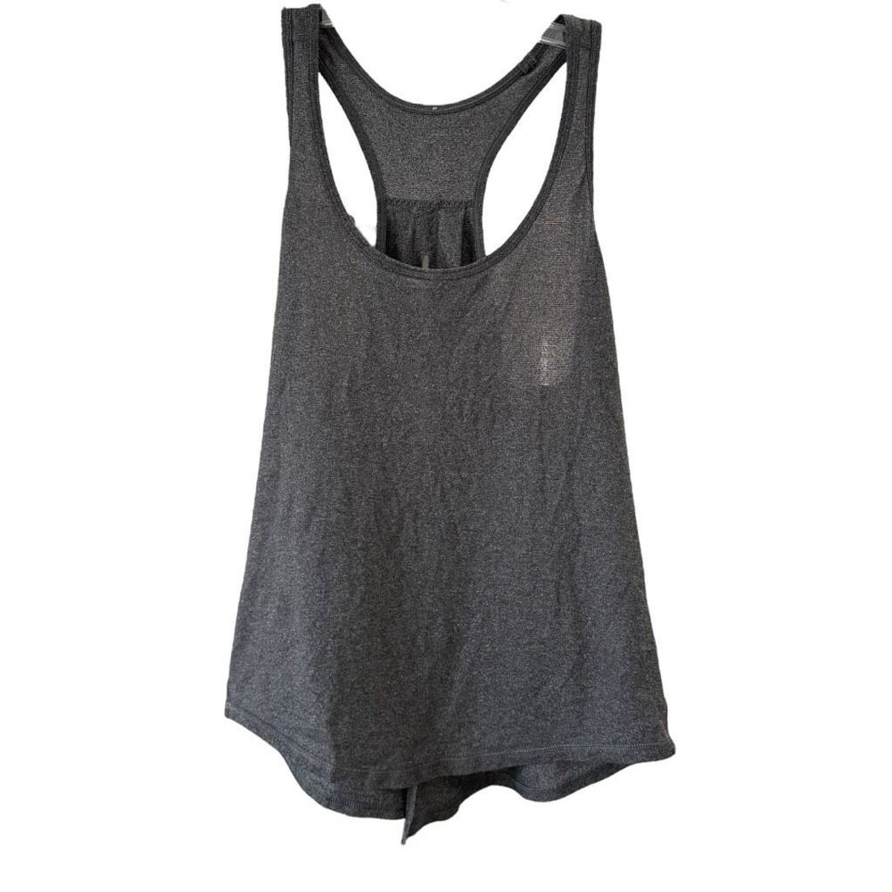Lululemon Salute The Sun Tank Size 8 Heather Black Racerback Keyhole